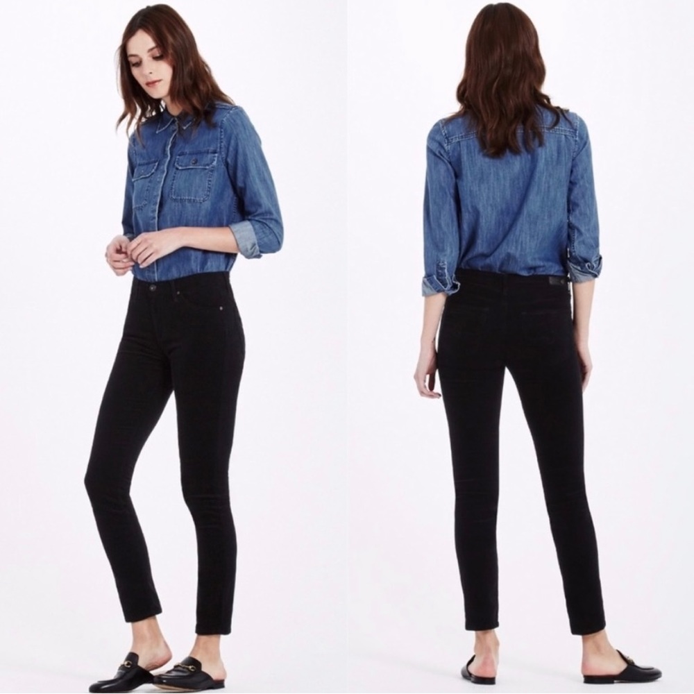 AG The Prima Cigarette Black Corduroy Jeans 26